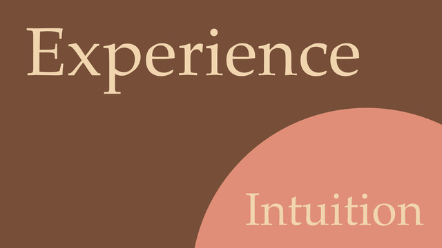 Intuition
Experience
