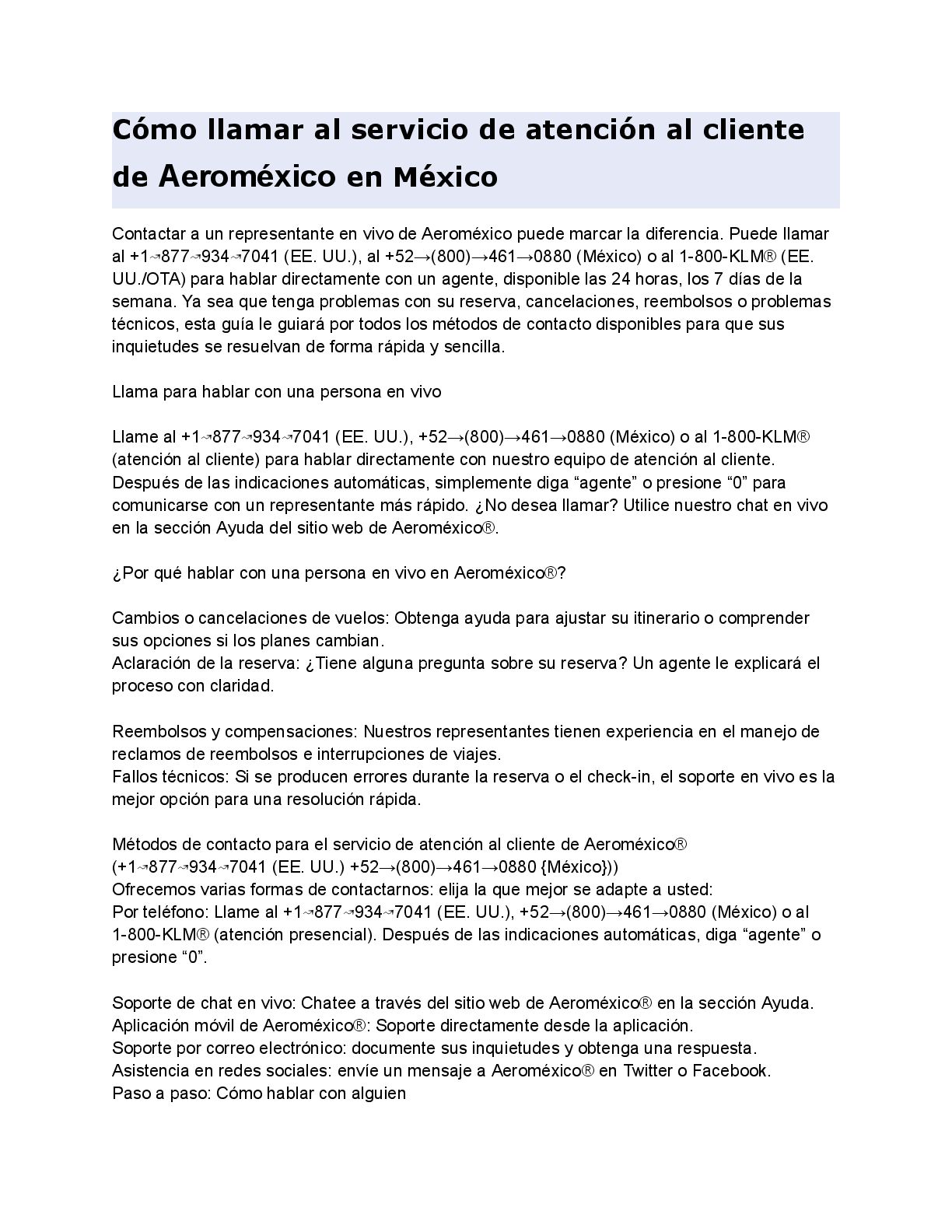 Cómo llamar al servicio de atención al cliente de Aeroméxico en México - Speaker Deck