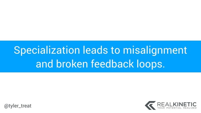 @tyler_treat
Specialization leads to misalignment
and broken feedback loops.
