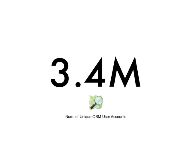 3.4M
Num. of Unique OSM User Accounts
